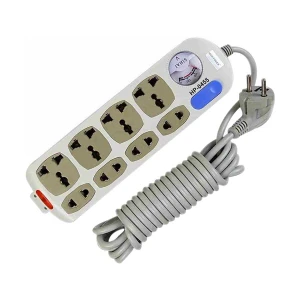 Many 2 Pin 8 Port (2 Pin 4 Port, 3 Pin 4 Port) White Power Strip # HP-0455 (5 Meter)