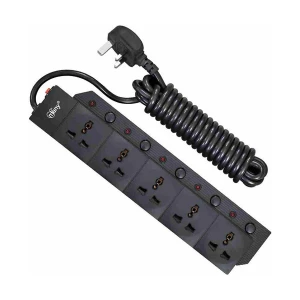 Many 3 Pin 5 Port Black Power Strip # MTS-2050 (5 Meter)
