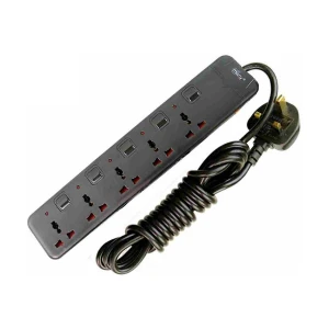 Many 3 Pin 5 Port Black Power Strip # MTS-251 (3 Meter)