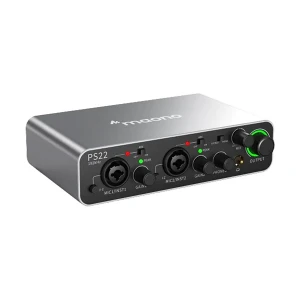Maono PS22 Grey Professional Audio Interface Mixer for Recording, Music Production & Guitar