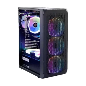 MaxGreen 801 (300) RGB Mesh Mid Tower Black (Tempered Glass) ATX Gaming Desktop Casing