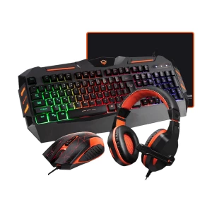 Meetion MT-C500 Black USB Wired Gaming Keyboard, Mouse, Mouse Pad & Headphone Combo