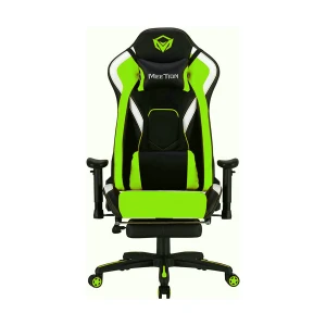 Meetion MT-CHR22 Black-Green E-Sport Leather Reclining Gaming Chair with Footrest