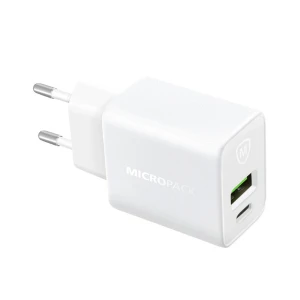 Micropack MWC-233 PD 33W USB & USB-C White Charger / Charging Adapter