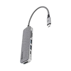 Micropack Type-C Male to Dual USB, Type-C, SD, Micro SD & HDMI Female Gray Multi-Interface HUB