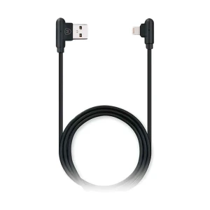 Micropack USB Male to Lightning, 1.2 Meter, Black Data Cable #I-124LE / I-124PVC-BK, Gripline, L Shape