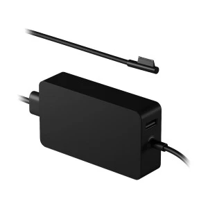 Microsoft Surface 65W US 2 Port (1xUSB-A & 1xSurface Port) Black Charger / Charging Adapter #Q5N-00001