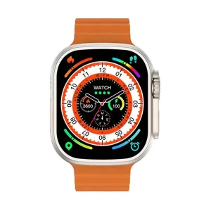 Microwear W68 Ultra Silver Case with Orange Sport Band Smartwatch