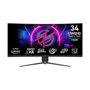 MSI MPG 346CQRF X24 34 Inch 3K UWQHD Display DP, Dual HDMI, USB-C, Dual USB-A, USB-B Black Curved Gaming Monitor