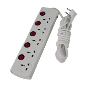 Nano 2 Pin 5 Port White Power Strip # MBS 405