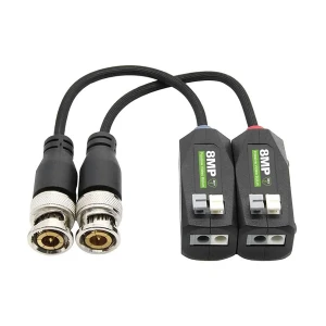 NexaKey NX-2KV HD-TVI/HD-CVI/AHD/CVBS 8MP Black Video Balun With 2KV Surge Protection