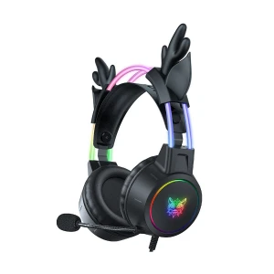 Onikuma X15 Pro Deer Ear RGB Wired Black Professional Gaming Headphone