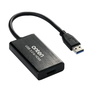 Onten OTN-5202 USB Male to HDMI Female Black Converter #OTN-5202