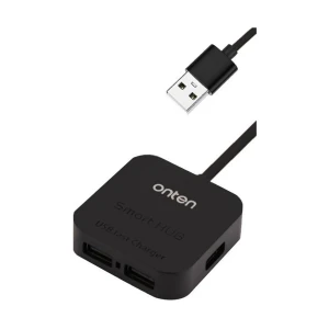 Onten OTN-5210 USB Male to Quad USB Female Black USB HUB #OTN-5210
