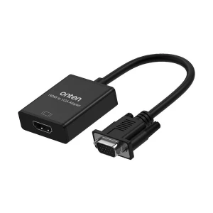 Onten OTN-7557A HDMI Female to VGA Male Black Converter with Audio #OTN-7557A
