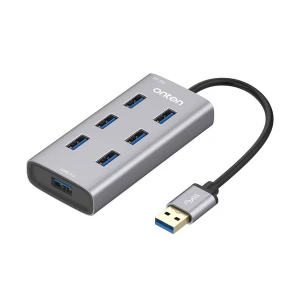 Onten OTN-8108 USB Male to 7 USB Female Silver Hub #OTN-8108