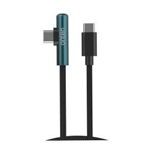 Onten OTN-CC329 USB Type-C Male to Male, 2 Meter, Black Elbow Charging & Data Cable #OTN-CC329