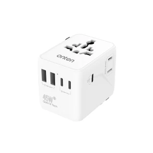 Onten OTN-CW83 45W Dual USB & Tri USB-C White Universal Travel Charger / Charging Adapter #OTN-CW83