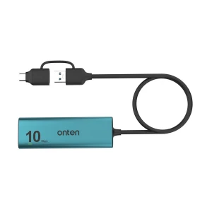 Onten OTN-UCA612+ USB & Type-C Male to Dual USB & Tri Type-C Female Teal USB HUB