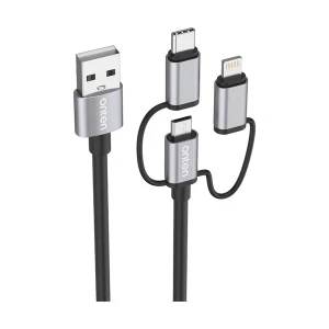 Onten OTN-US37A USB Male to USB-C,Lightning & Micro-USB Male, 1.8 Meter, Black Charging & Data Cable #OTN-US37A