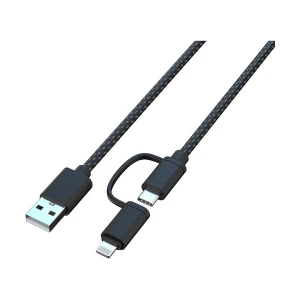 Onten OTN-US37T USB Male to USB Type-C & Lightning, 1.8 Meter, Black Charging & Data Cable #OTN-US37T
