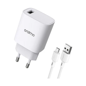 Oraimo Cannon 2 Pro USB 18W White Charger / Charging Adapter with USB to USB-C White Cable #OCW-E97S+C53 (EU)