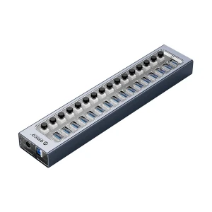 ORICO 16 Port USB 3.0 Gray & Transparent HUB With Individual Switches #AT2U3-16AB-EU-GY-BP