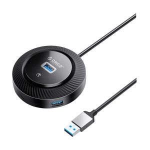 Orico 4 Port USB Male to Tri USB 3.0 & 3.5mm Audio Female Black HUB #YK4-U3-03-BK