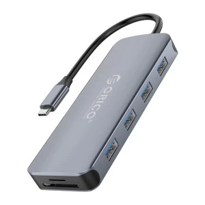 ORICO Type-C Male to HDMI, Quad USB 3.0, VGA, LAN, 3.5mm, SD, TF & PD Female Grey Multi-Interface HUB # MC-U111P-GY-BP