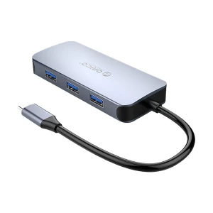 ORICO Type-C Male to HDMI, Tri USB, USB-C & Lan Female Space Gray Multi-Interface HUB #MC-U602P-GY