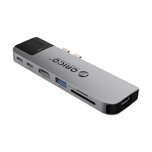 ORICO Type-C Male to HDMI USB 3.0 USB 2.0 LAN SD TF Type C & PD Female Grey Converter #2CT-8HR
