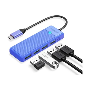 ORICO Type-C Male to Quad USB 3.0 Female Blue Hub #PAPW4A-C3-BL