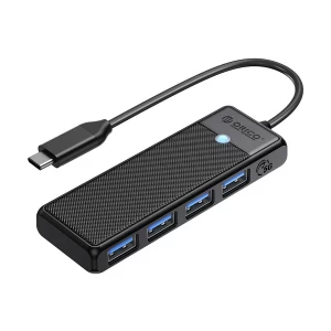 Orico Type-C Male to Quad USB Female Black Hub #PAPW4A-C3-BK