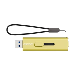 Oscoo T10 512GB USB 3.2 Gen 1 Type-A & Type-C OTG Gold Portable External SSD
