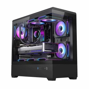 OVO Ice Cool CC2-D01 Full Tower Black ATX Gaming Desktop Case with Standard PSU