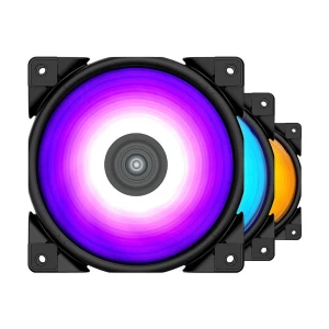 PC Cooler Halo RGB 3-in-1 120mm (3xFAN) Black Casing Cooling Fan with Controller