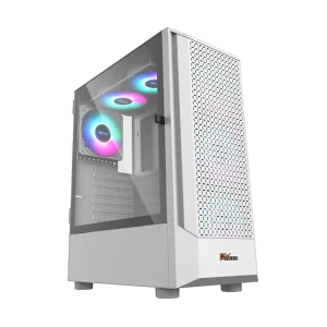 PC Power Air Lock Mesh Mid Tower White ATX Gaming Desktop Casing #PG-500 White