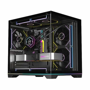 PC Power Darkion Infinity BK Mini Tower Black (Tempered Glass Window) Micro-ATX Gaming Desktop Case