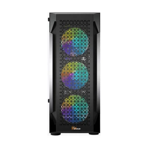 PC Power Flow Dark Light Mesh Mid Tower Black ATX Gaming Desktop Case #PP-GS2401-BK