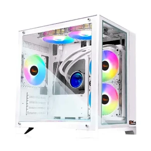 PC Power ICE CUBE 2024 White Micro-ATX Gaming Desktop Casing #PP-H20 WH