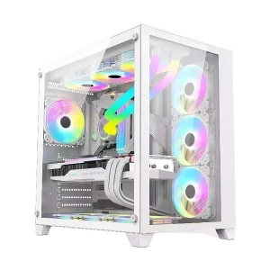 PC Power ICEBERG V2 Mid Tower White ATX Gaming Desktop Casing #PP-H40 WH