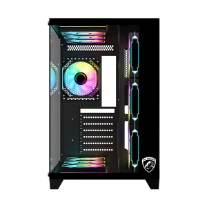 PC Power ICEBERG V3 Mid Tower Black ATX Gaming Desktop Case with 10 ARGB Fan