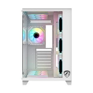 PC Power ICEBERG V3 Mid Tower White ATX Gaming Desktop Case with 10 ARGB Fan