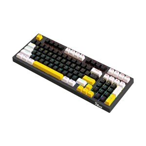 Pc Power K98 RGB Black & White + Yellow Wired Mechanical Gaming Keyboard