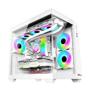 PC Power PG-H600 WH Iceland Mid Tower White ATX Gaming Desktop Casing