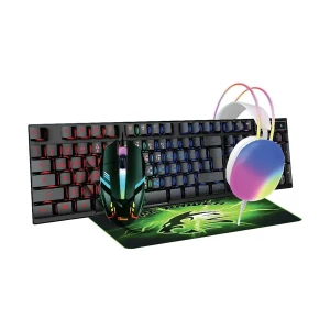 Pc Power PGC800 Wired Black-White Gaming Keyboard, Mouse, Mouse Pad & Headphone Combo