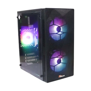 PC Power Shattered Web Mesh Mid Tower Black Micro-ATX Desktop Casing with Standard PSU #PP-X2603 BK