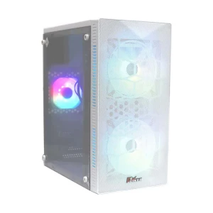 PC Power Shattered Web Mesh Mid Tower White Micro-ATX Desktop Casing with Standard PSU #PP-X2603 WH