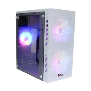 PC Power Spider Web Mesh Mid Tower White Micro-ATX Desktop Casing with Standard PSU #PP-X2601 WH