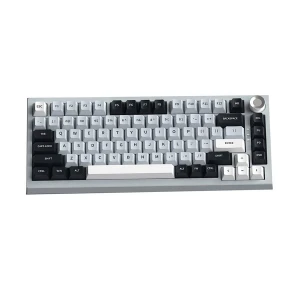 Pc Power Thock 81 Tri Mode Hot Swap (Green Apple Axis Switch) White (Black+White+Gray Key) Mechanical Gaming Keyboard